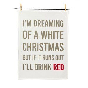 🛍 2 for $25! 🛍 Single Cheeky Wine Text Tea Towel Dish Towel